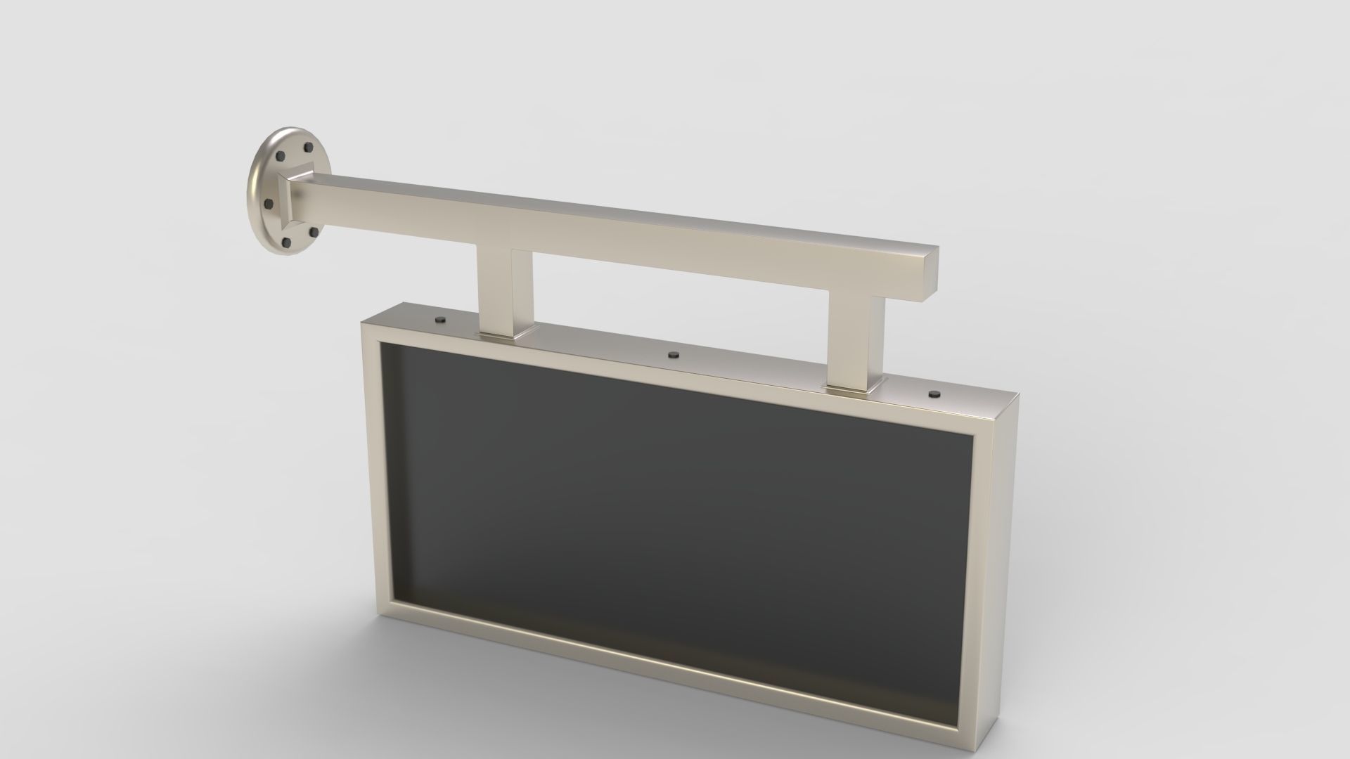 Plastic Rectangular Signboard 3D model_5