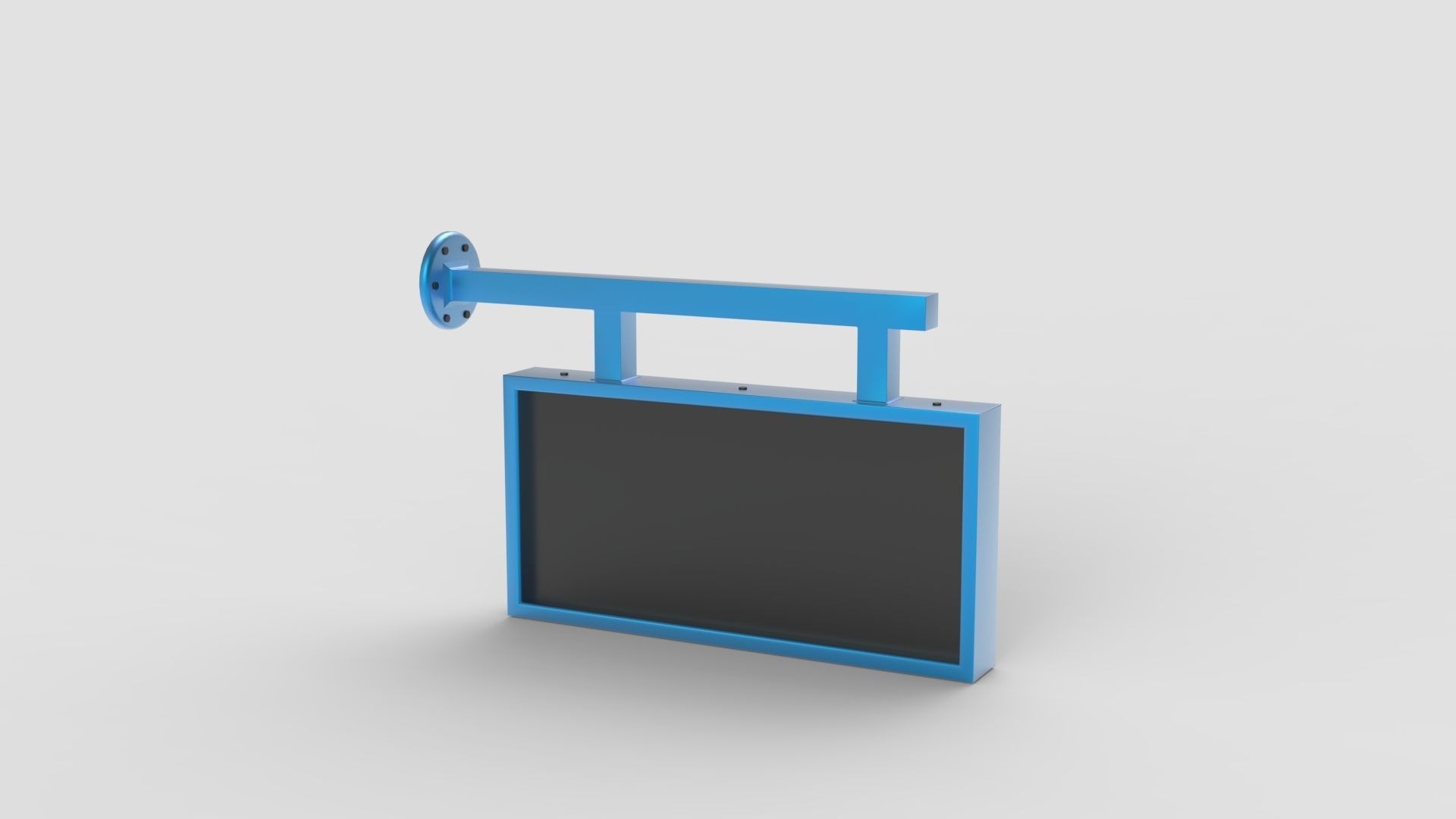 Plastic Rectangular Signboard 3D model_10