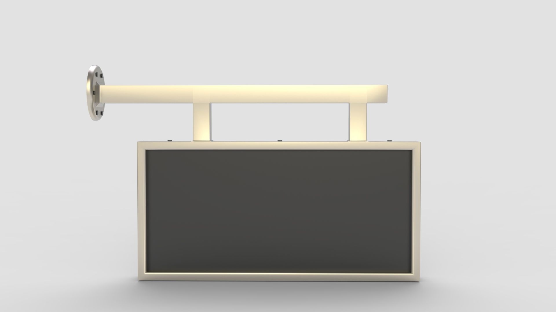 Plastic Rectangular Signboard 3D model_4