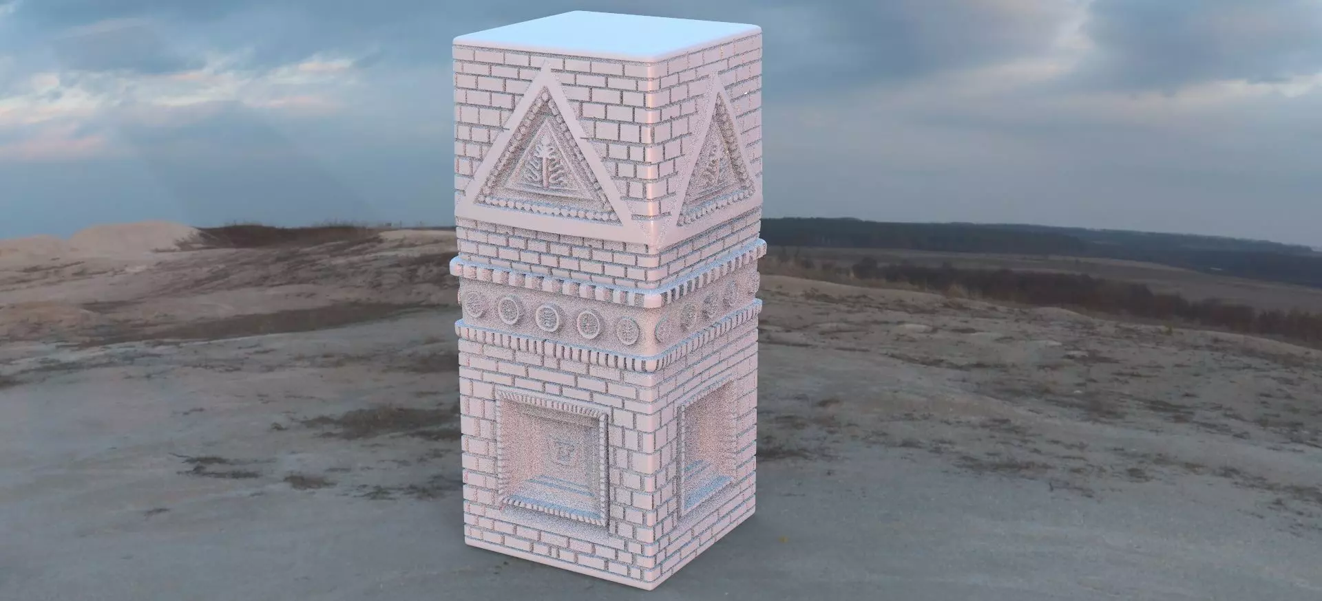 Fantasy Russian architecture inspired Pillar 3D model_0