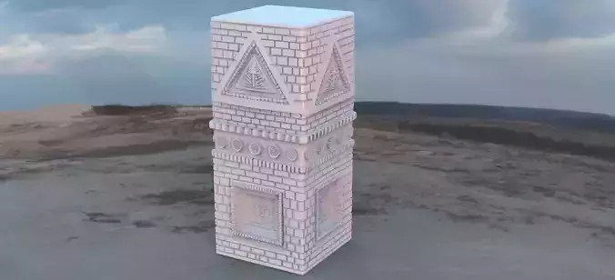 Fantasy Russian architecture inspired Pillar 3D model