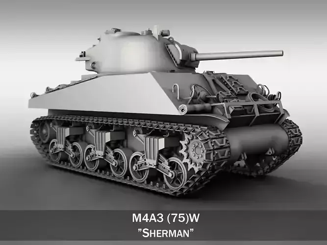 M4A3 75W - Sherman  3D model