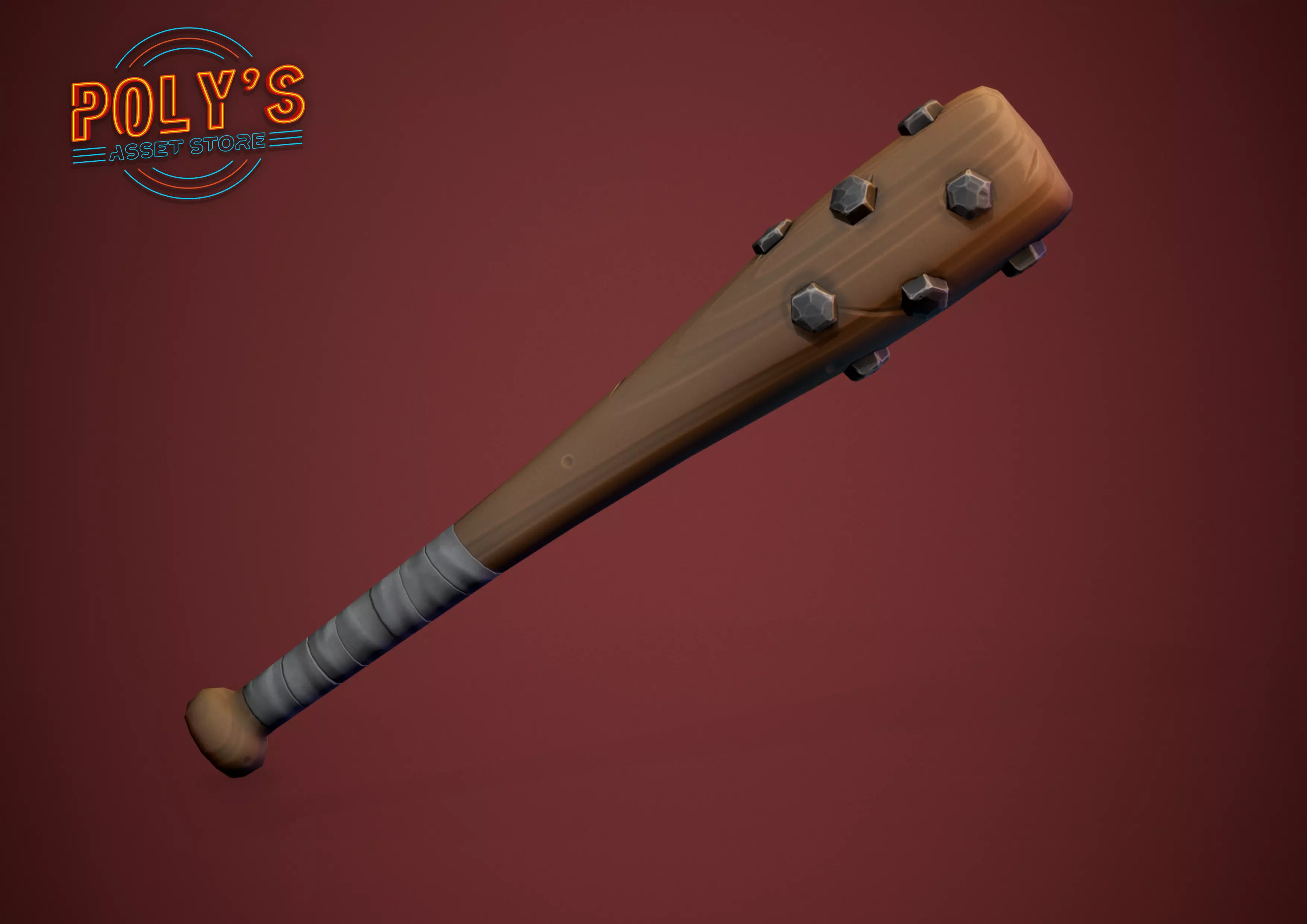 Baseball Bat Stylized- post apocalyptic -  Low-poly 3D model_0