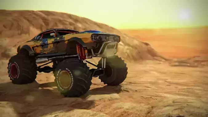 Monster Car Low-poly 3D model