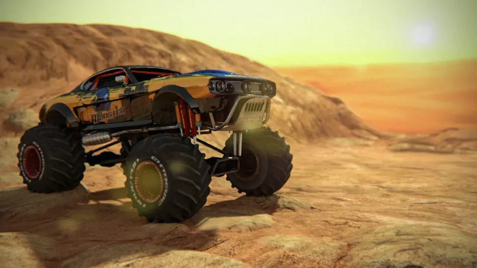 Monster Car Low-poly 3D model_0