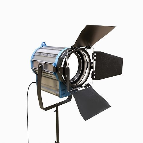 Spotlight lowpoly studio light on tripod Low-poly 3D model