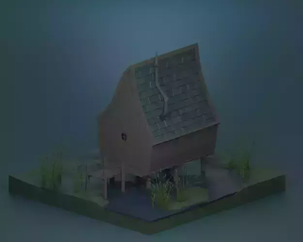 Witch house Low-poly 3D model
