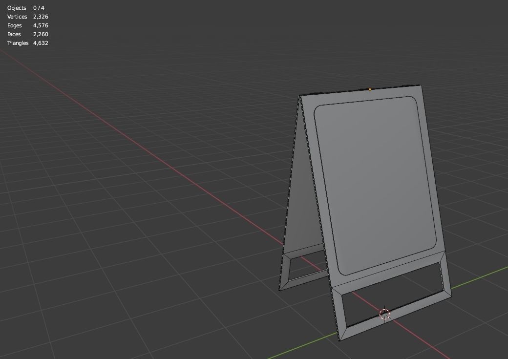 Pavement Sign Board 3D model_12