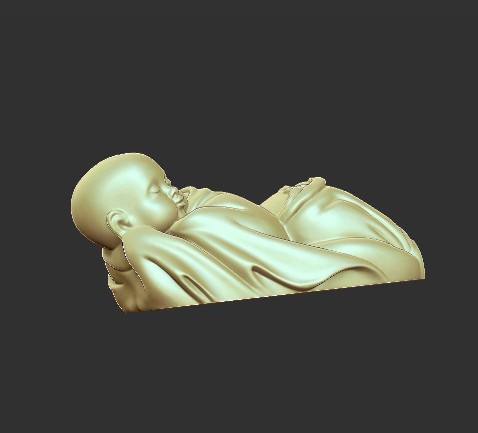 sleeping monk 3D print model_4