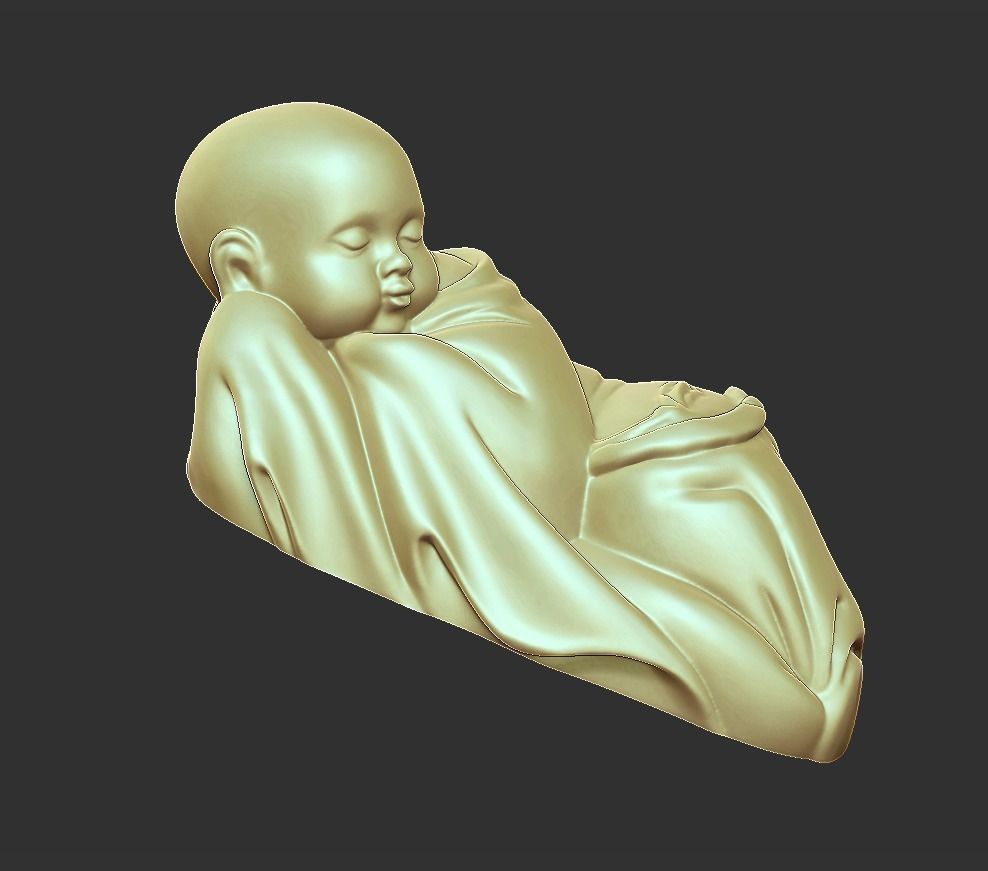 sleeping monk 3D print model_1