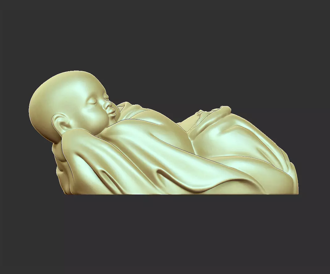 sleeping monk 3D print model_0
