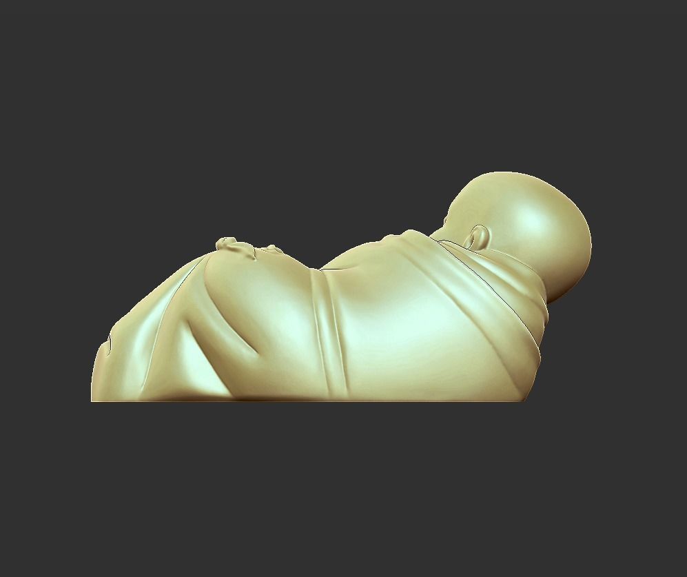 sleeping monk 3D print model_3