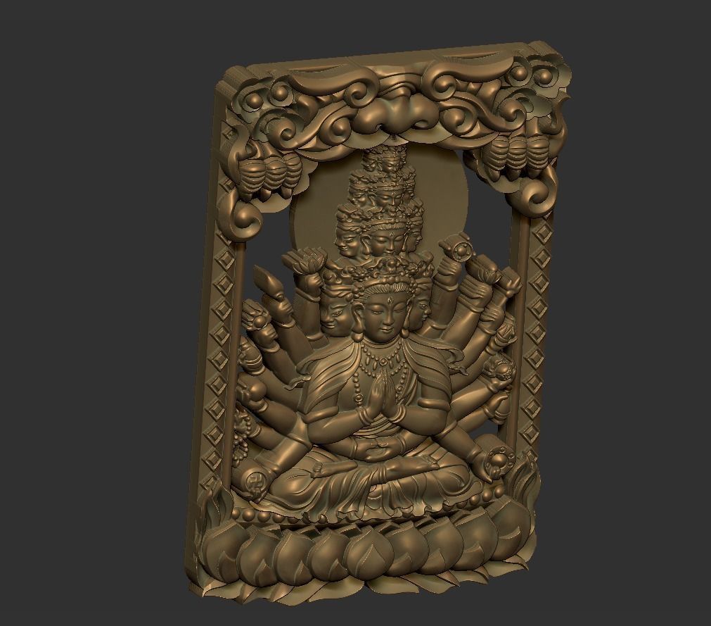 Kwanyin Bodhisattva with thousands of hands 3D print model_1