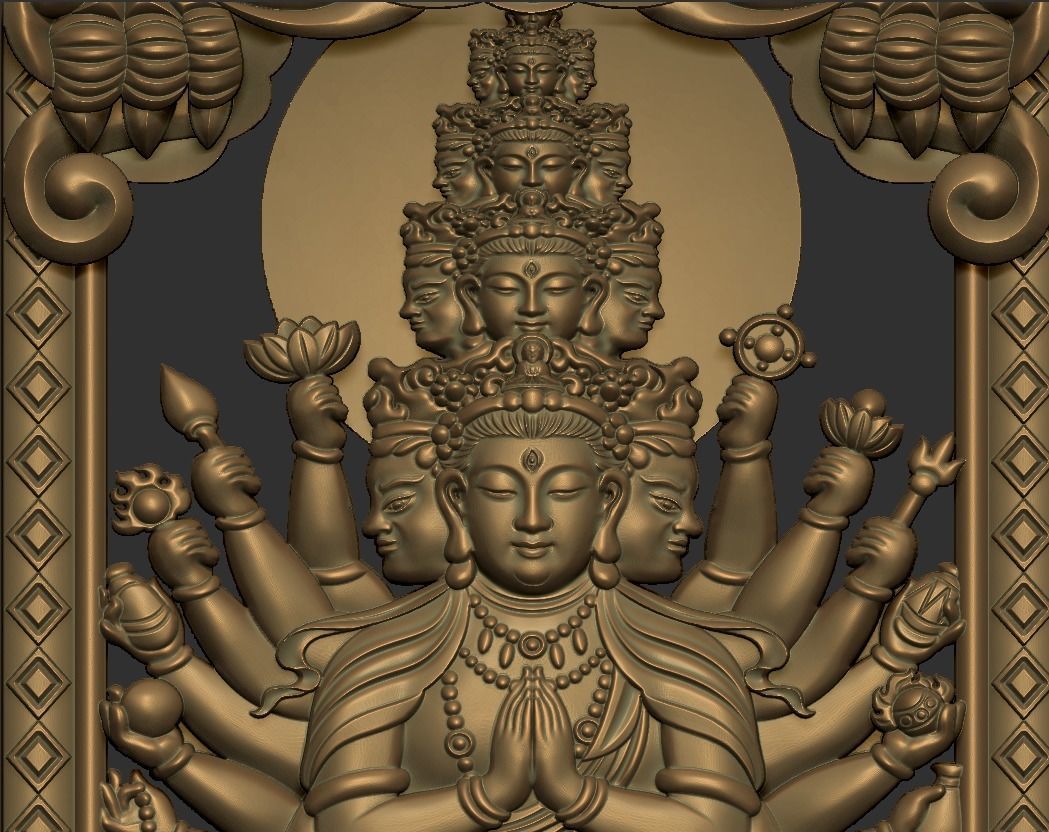 Kwanyin Bodhisattva with thousands of hands 3D print model_6