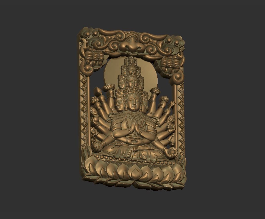 Kwanyin Bodhisattva with thousands of hands 3D print model_7