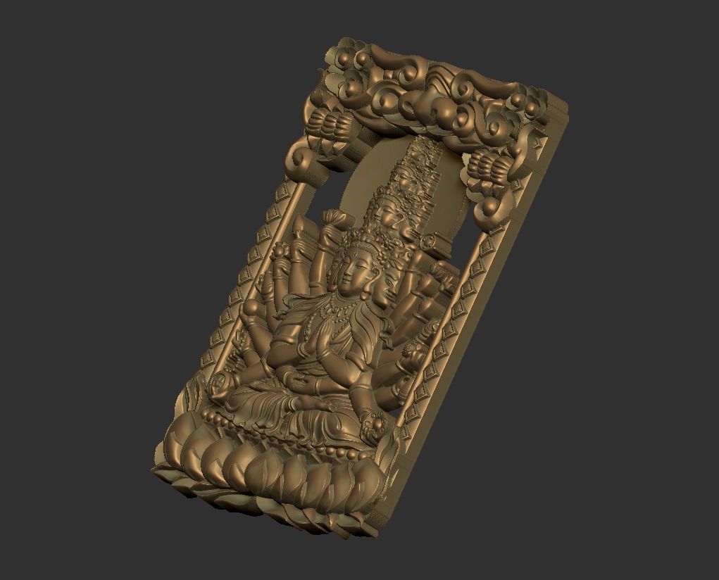 Kwanyin Bodhisattva with thousands of hands 3D print model_5