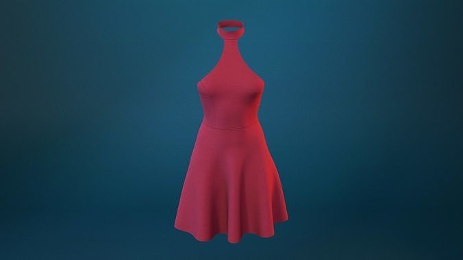 Red Dresses Low-poly 3D model