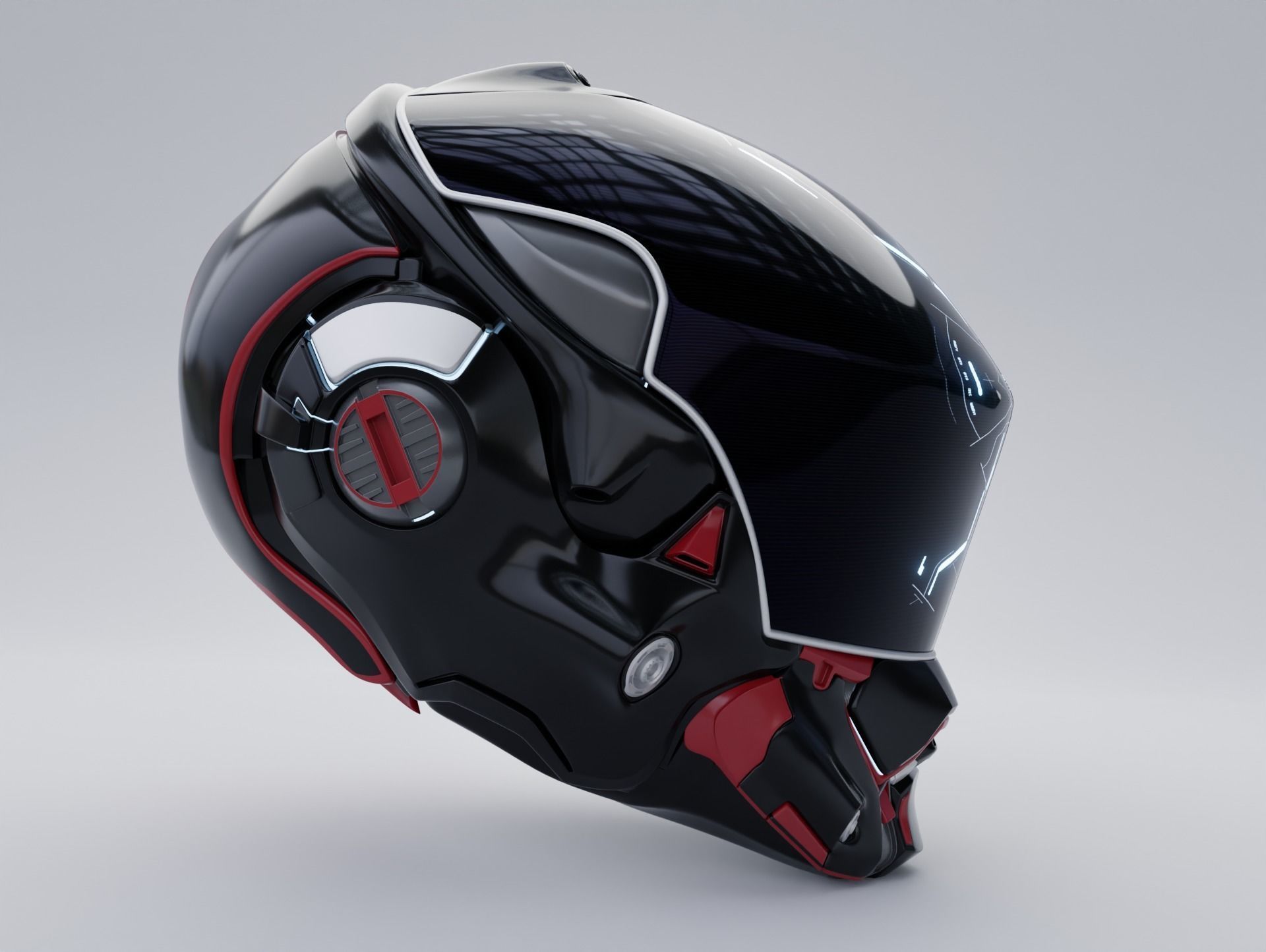 scifi helmet 3D model_2
