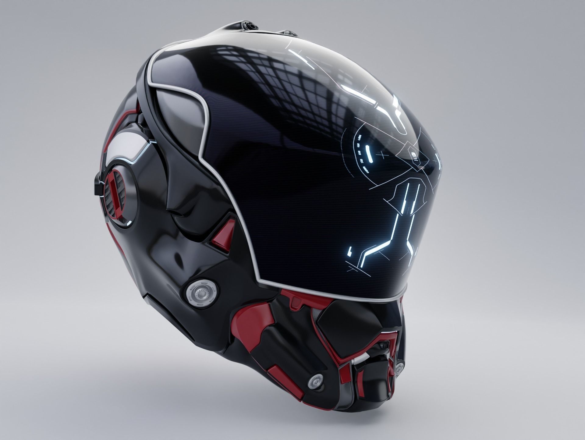 scifi helmet 3D model_1