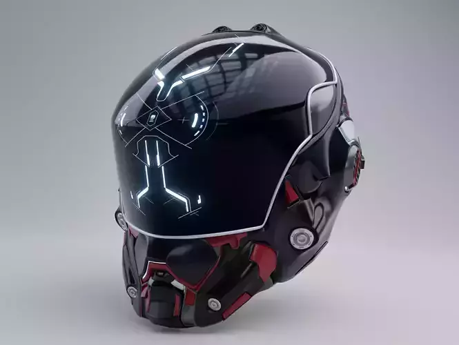 scifi helmet 3D model