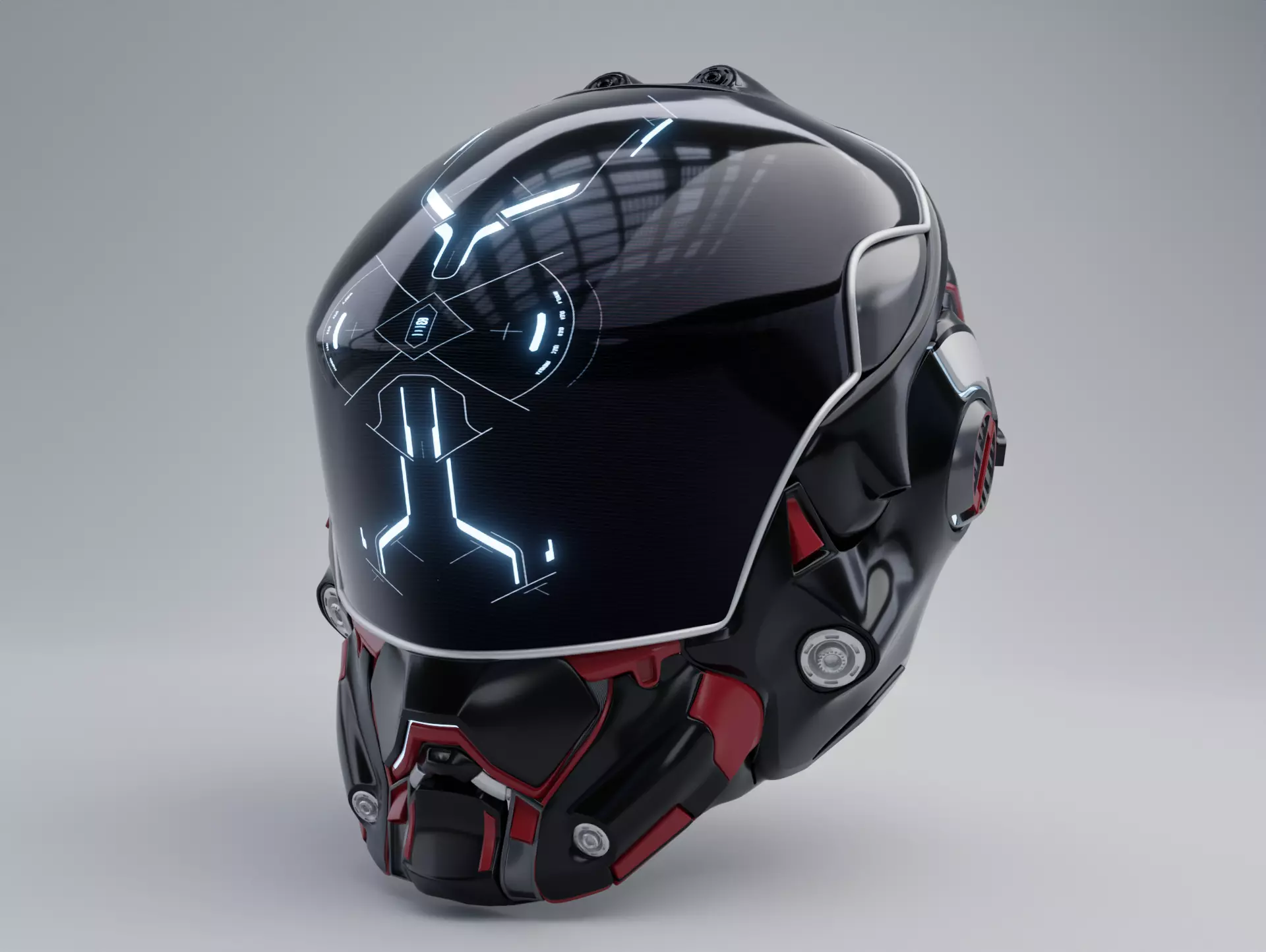 scifi helmet 3D model_0