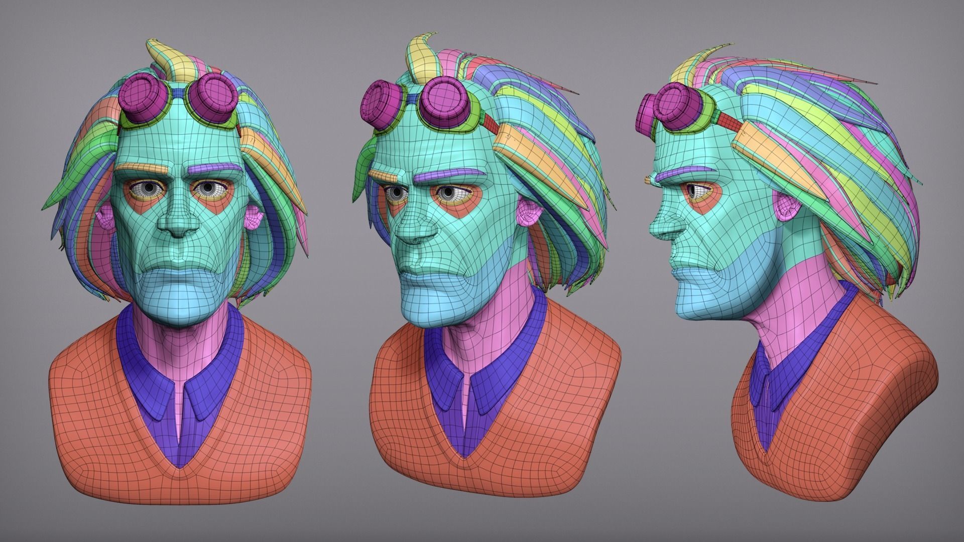 Cartoon male character Christopher base mesh 3D model_4