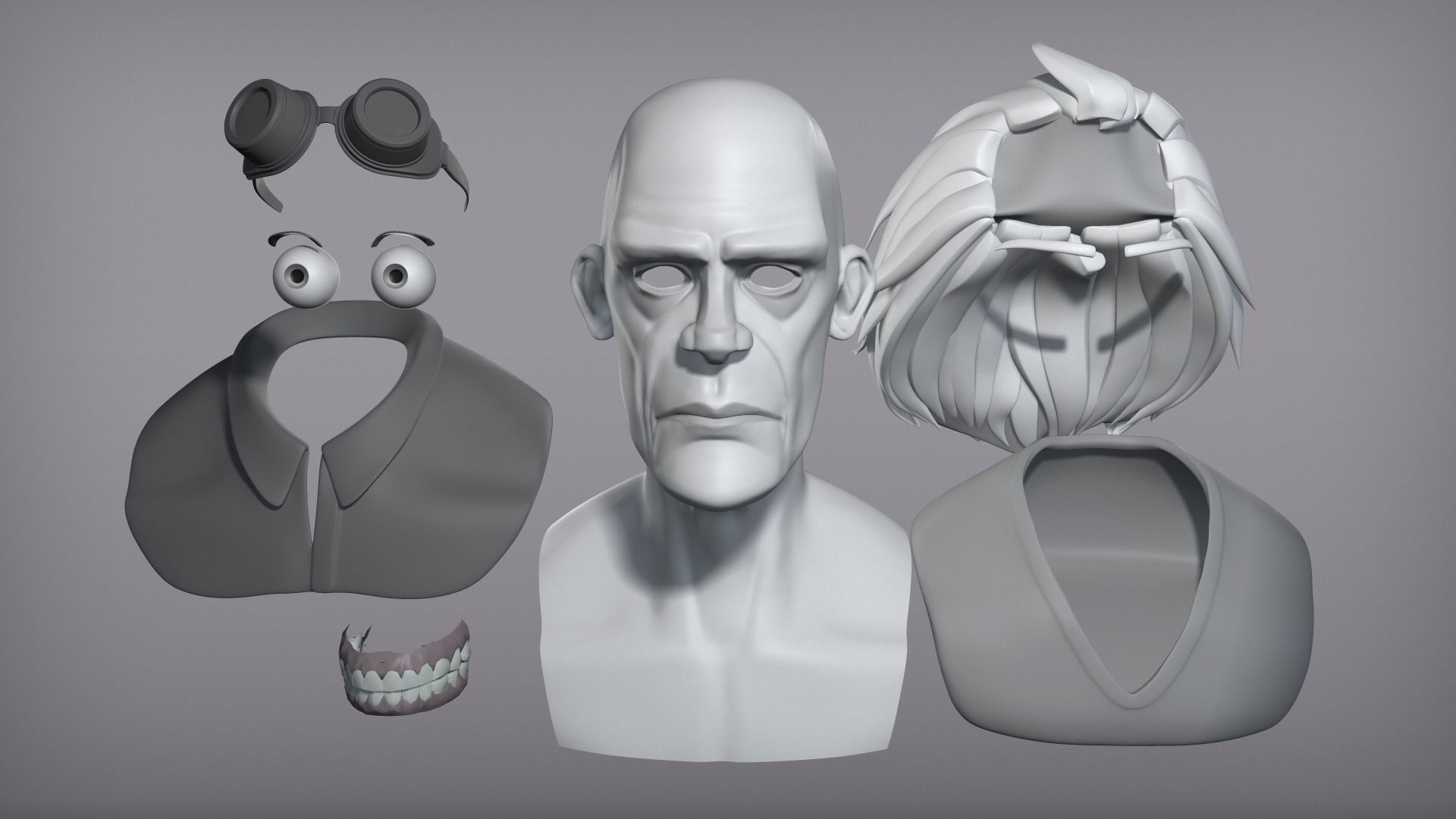 Cartoon male character Christopher base mesh 3D model_5