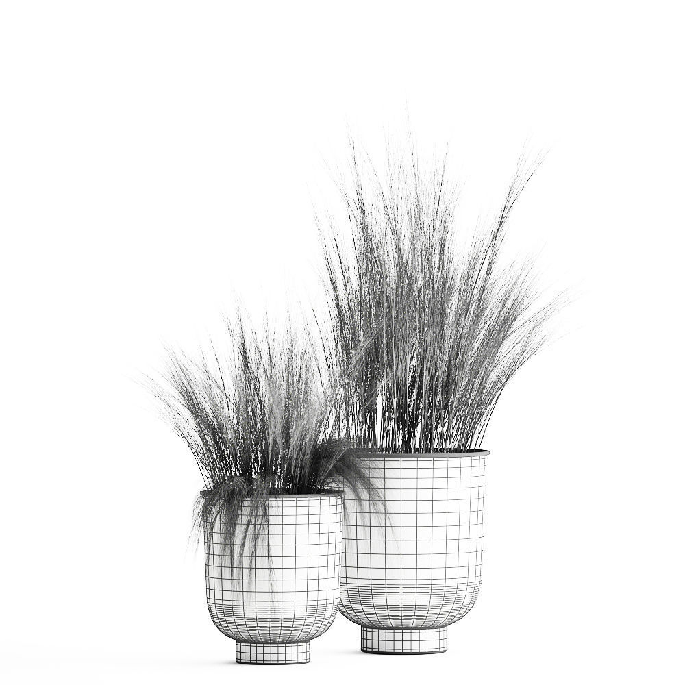 Grass in a Flowerpot for the interior 1004 3D model_5