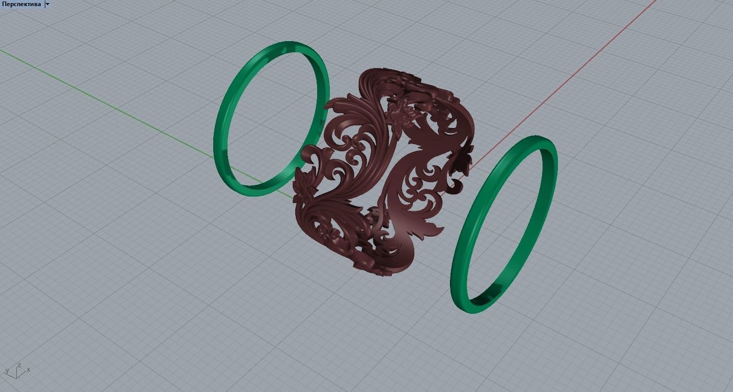 Ring with pattern 3D print model_4