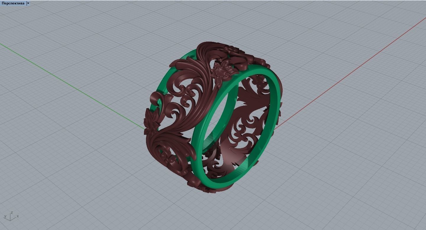Ring with pattern 3D print model_7