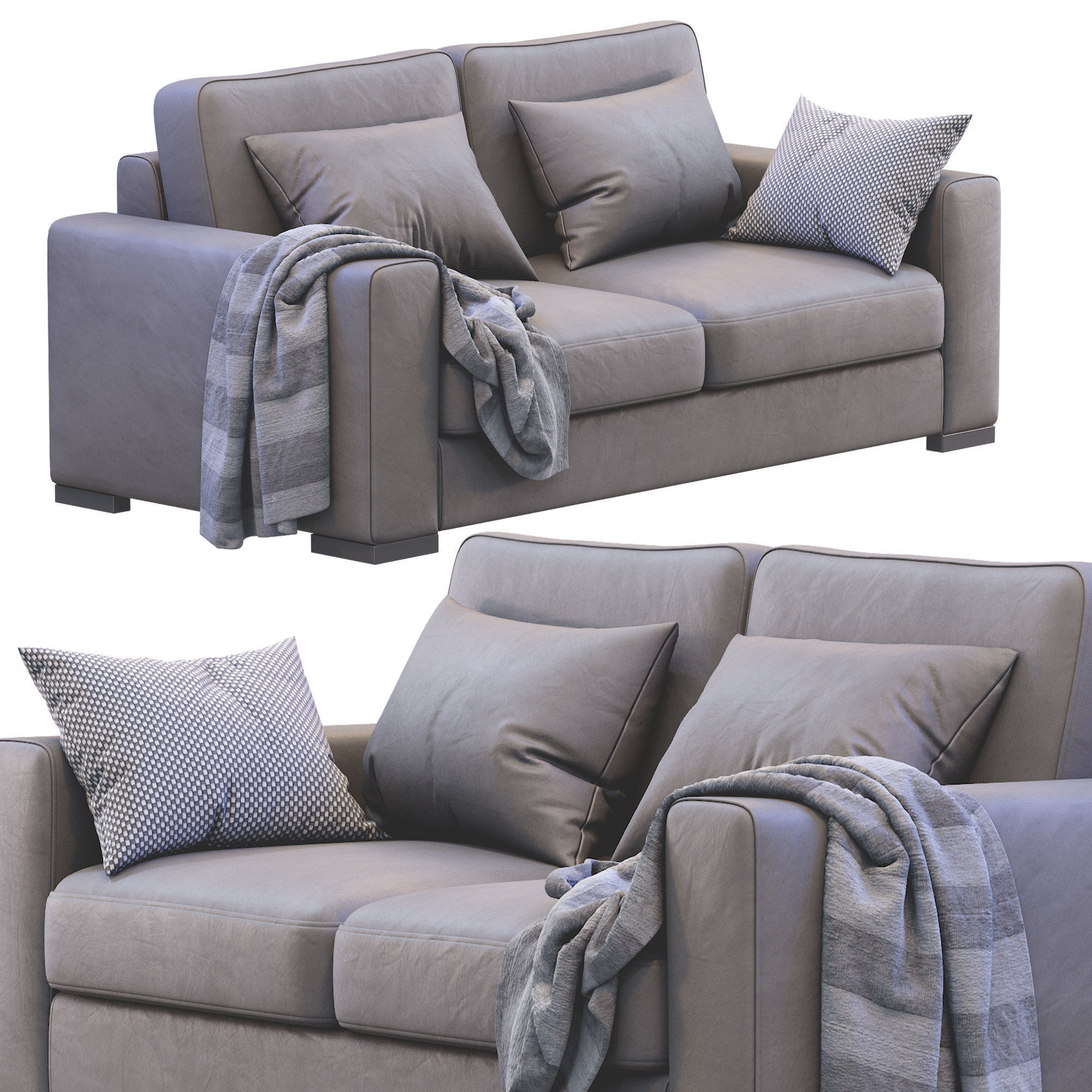 Sofa Orion leather 3D model_6