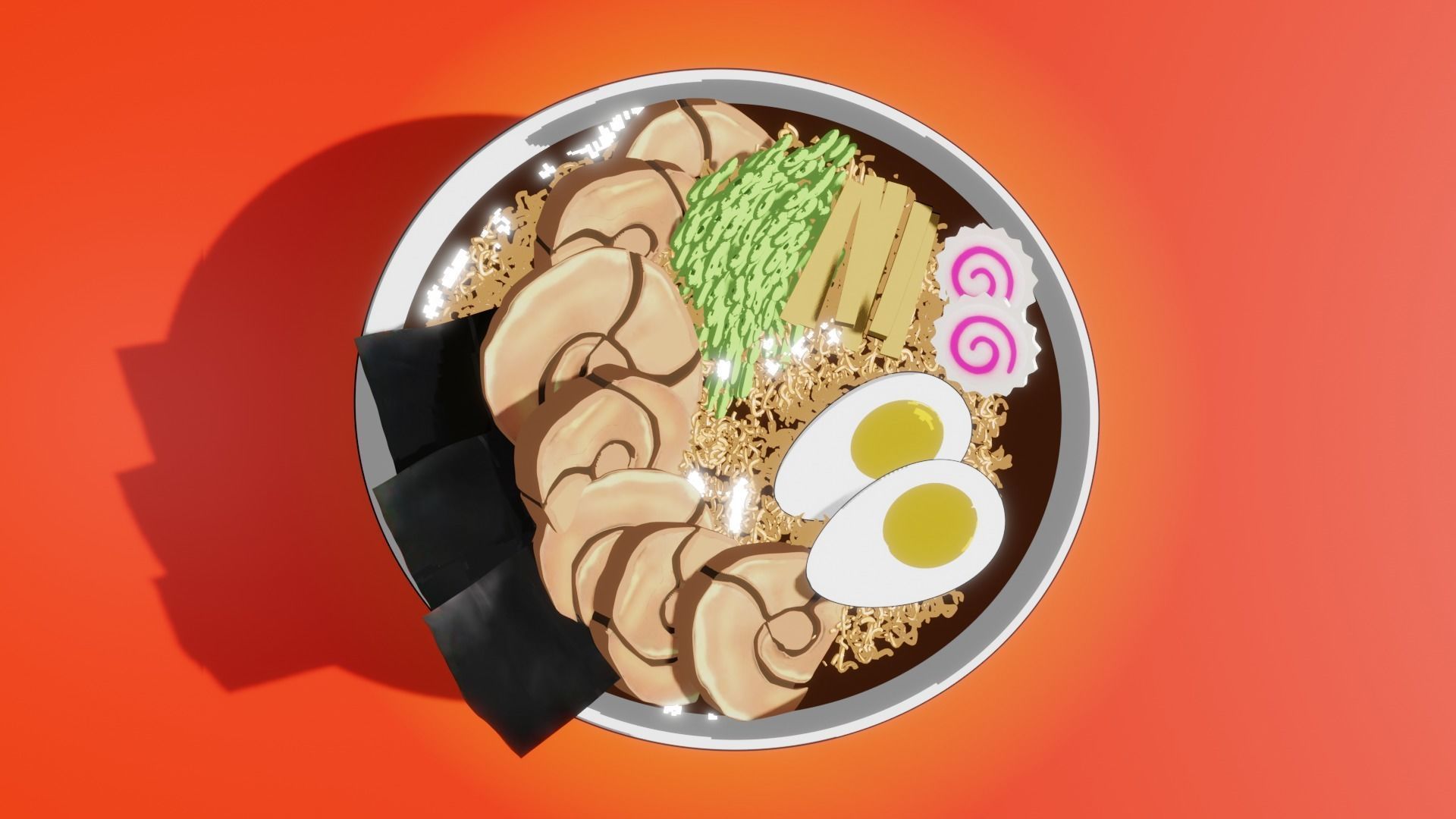 Naruto style Ichiraku Ramen -Anime Type Shading- Low-poly 3D model_9