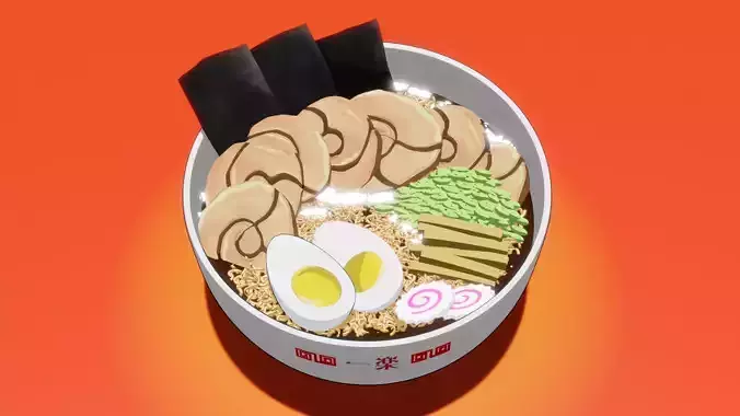 Naruto style Ichiraku Ramen -Anime Type Shading- Low-poly 3D model