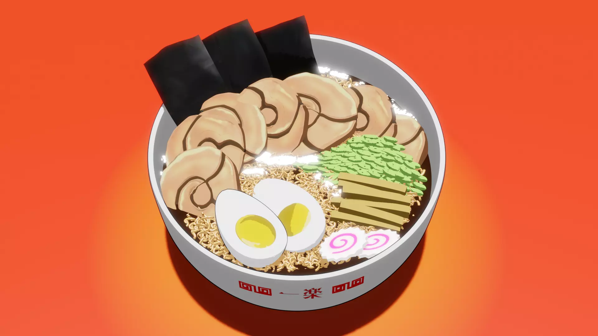 Naruto style Ichiraku Ramen -Anime Type Shading- Low-poly 3D model_0