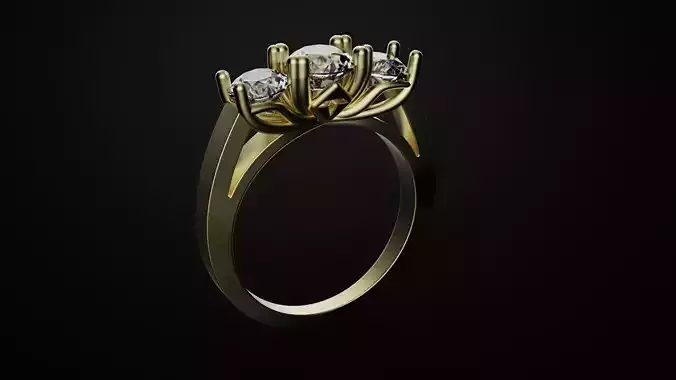 Ring with three stones