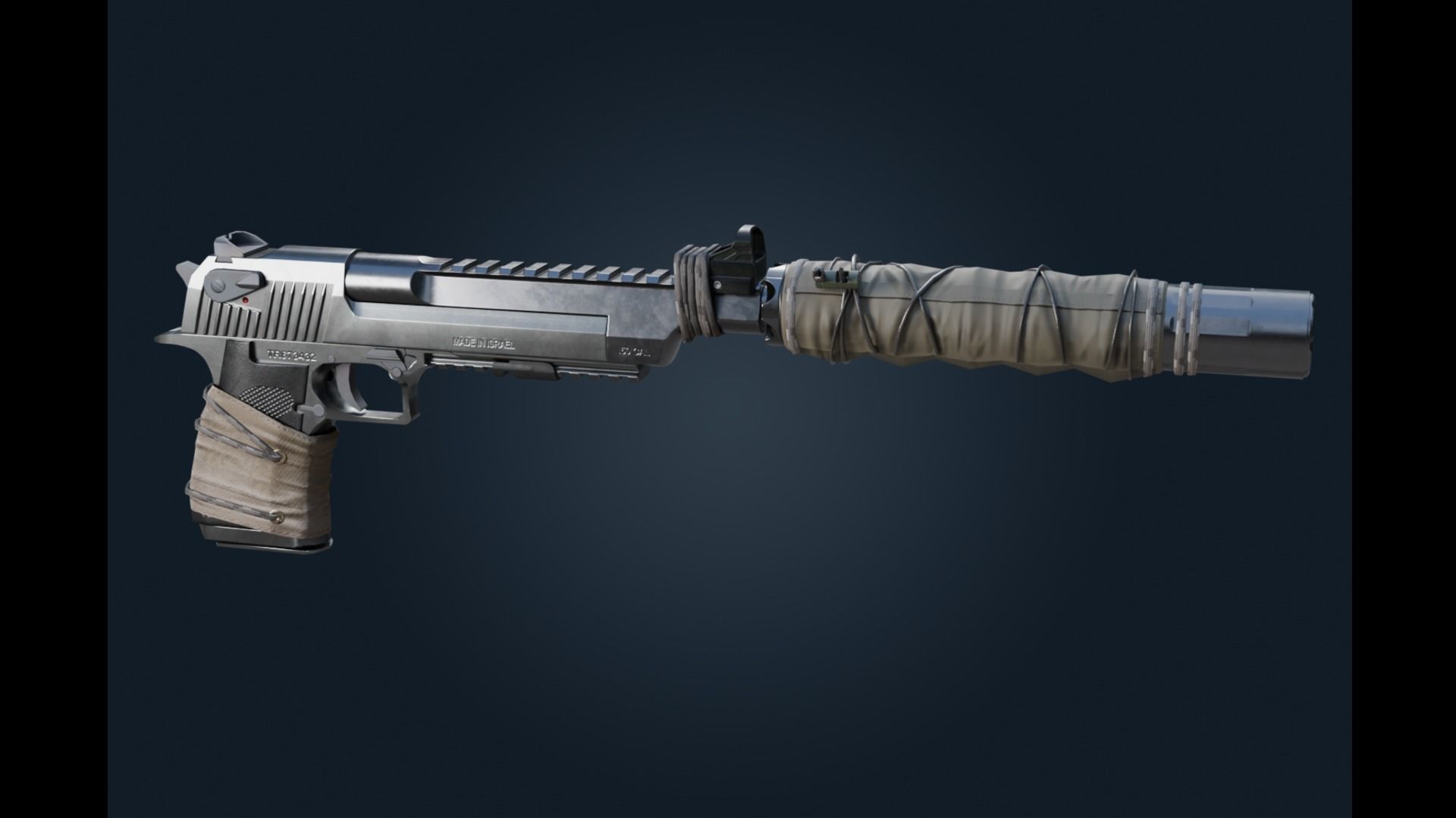 4 Weapon set - 2-AR PISTOL Sniper 3D model_4