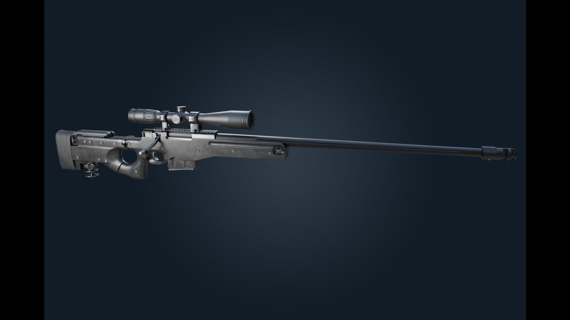 4 Weapon set - 2-AR PISTOL Sniper 3D model_3