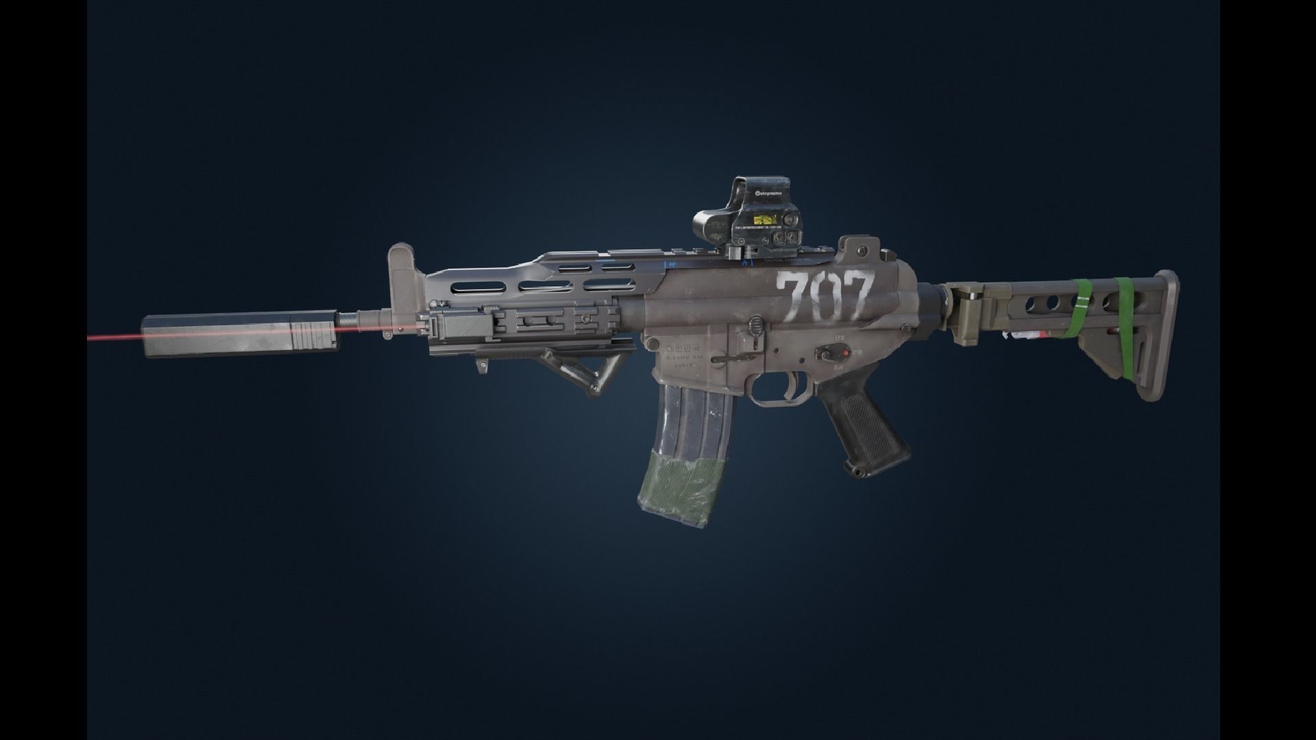 4 Weapon set - 2-AR PISTOL Sniper 3D model_1