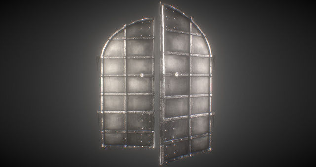 Basement Door Low-poly 3D model_4