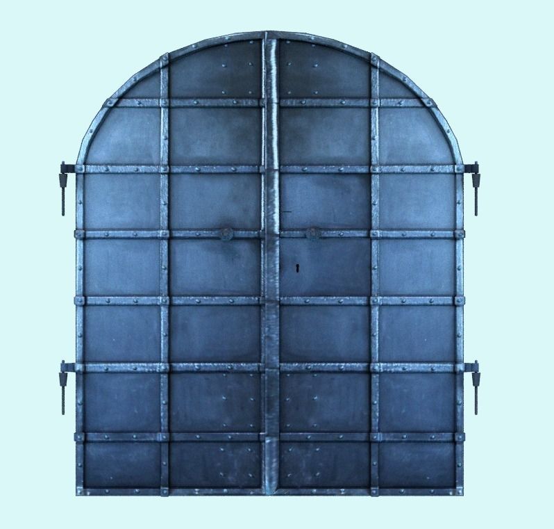 Basement Door Low-poly 3D model_16