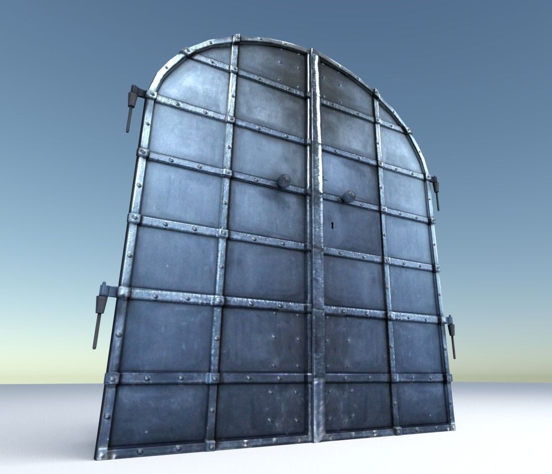 Basement Door Low-poly 3D model_5