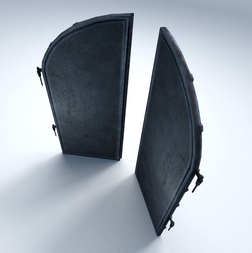 Basement Door Low-poly 3D model_3