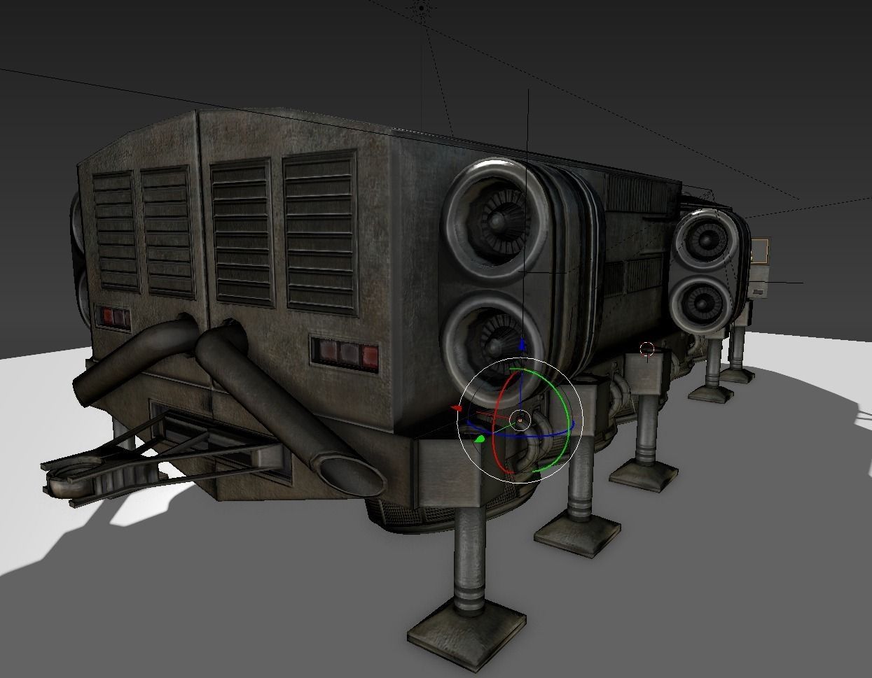 Scifi Freighter Low-poly 3D model_9