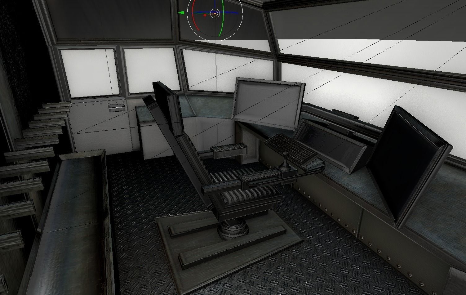 Scifi Freighter Low-poly 3D model_14