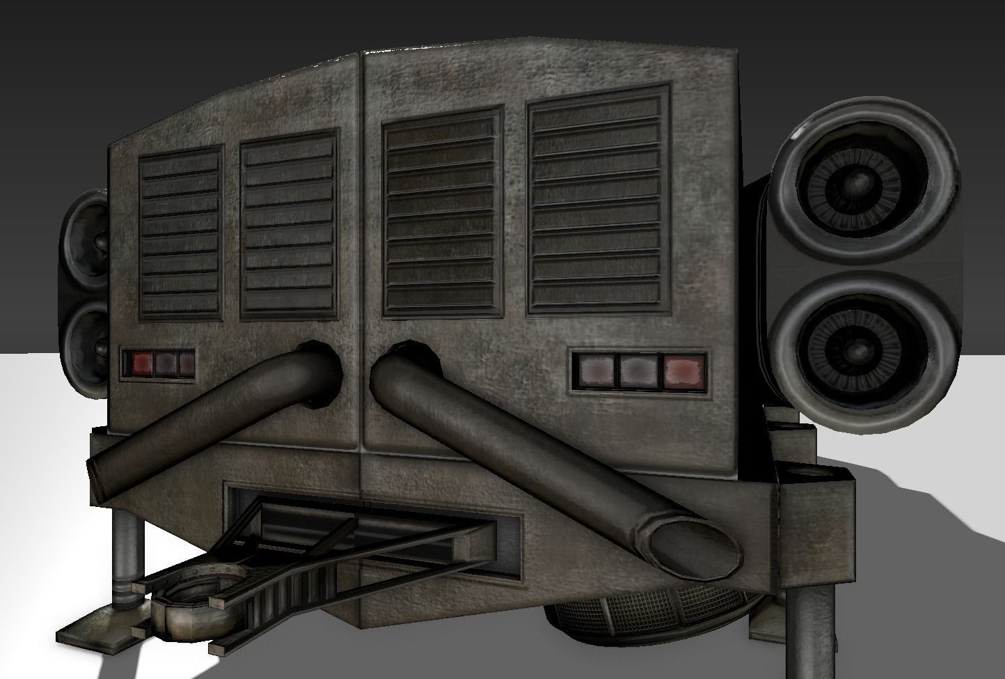 Scifi Freighter Low-poly 3D model_3