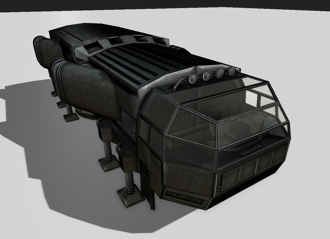 Scifi Freighter Low-poly 3D model_4