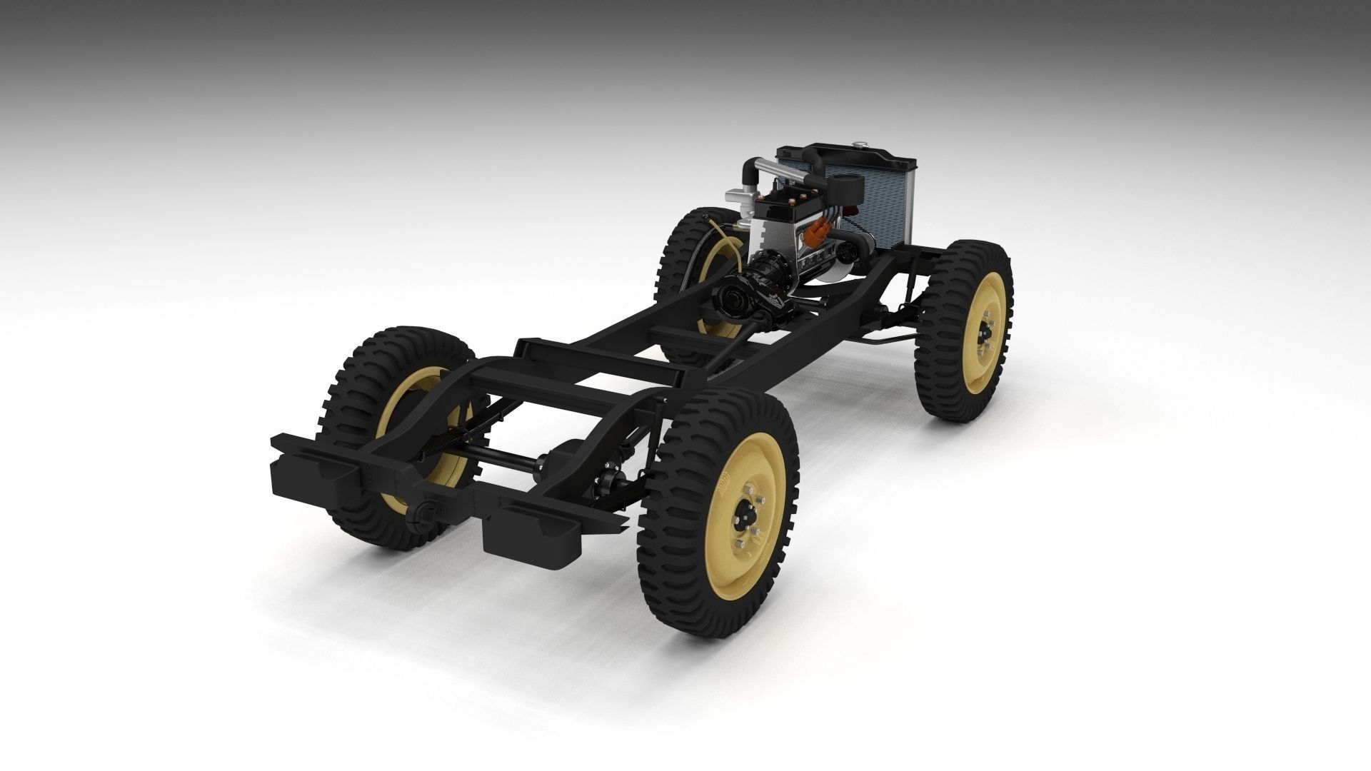 Full w chassis Jeep Willys MB Military Desert HDRI 3D model_40