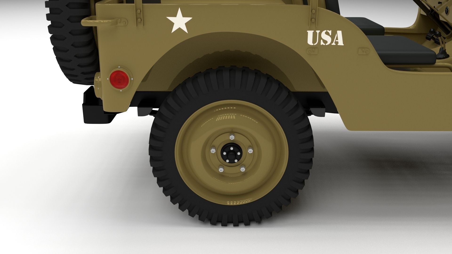 Full w chassis Jeep Willys MB Military Desert HDRI 3D model_65