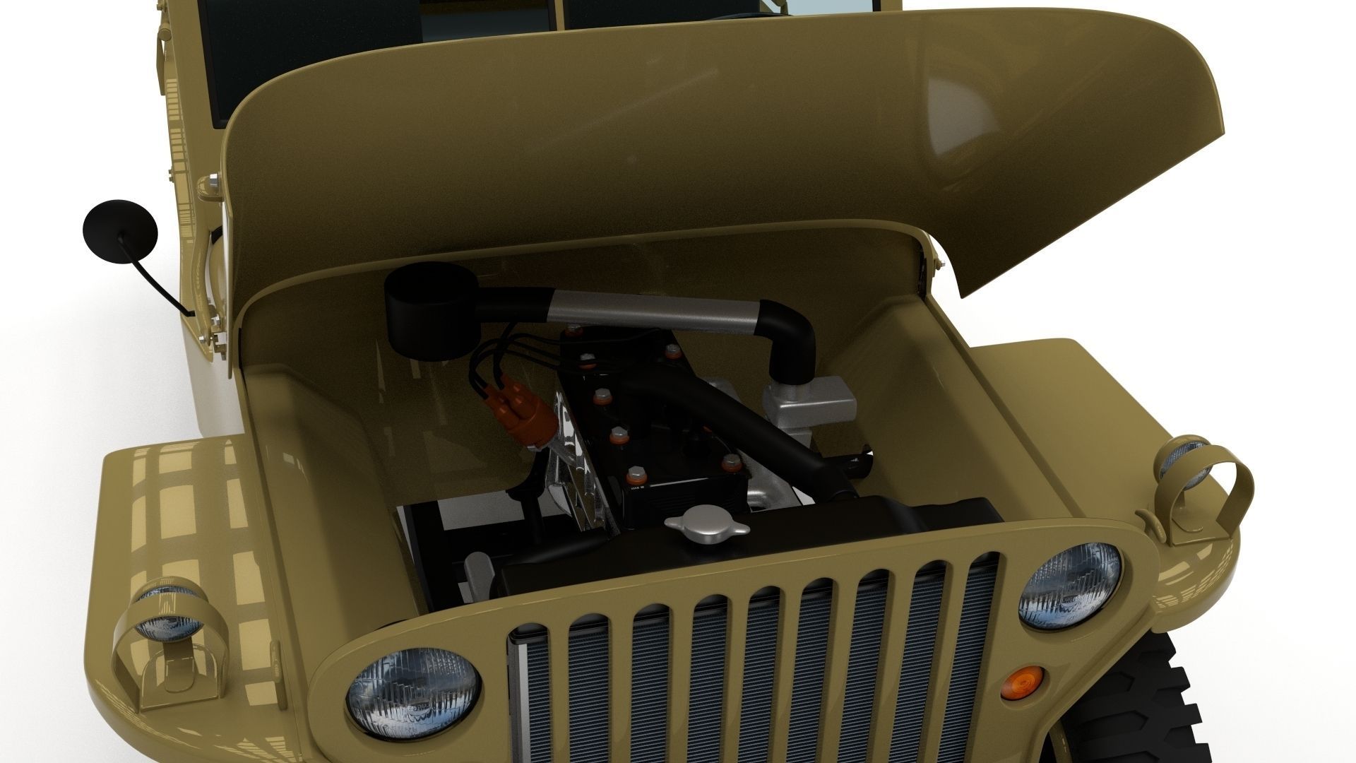 Full w chassis Jeep Willys MB Military Desert HDRI 3D model_63
