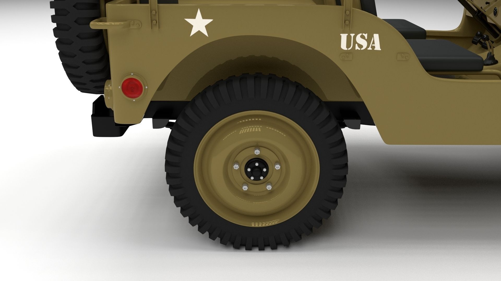 Full w chassis Jeep Willys MB Military Desert HDRI 3D model_14